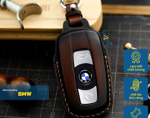 Bao da chìa khóa ô tô BMW 01 cao cấp - 100% da thật