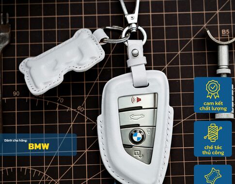 Bao da chìa khóa ô tô BMW 02 cao cấp - 100% da thật