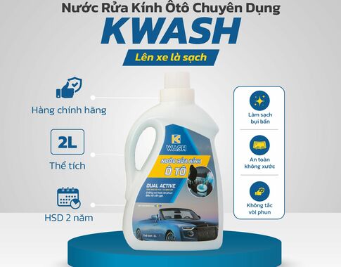 Nước rửa kính ô tô chuyên dụng KWASH 2L