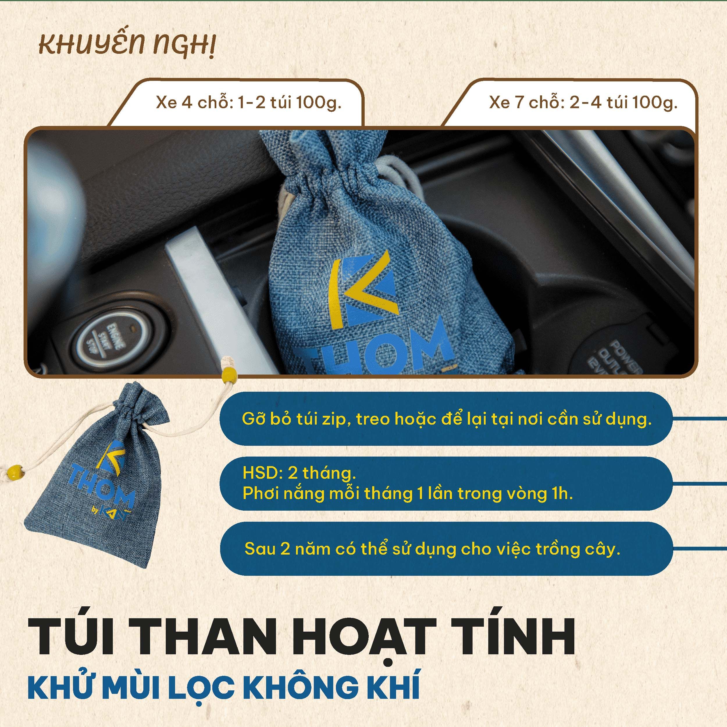 Túi than hoạt tính Gáo Dừa KTHOM