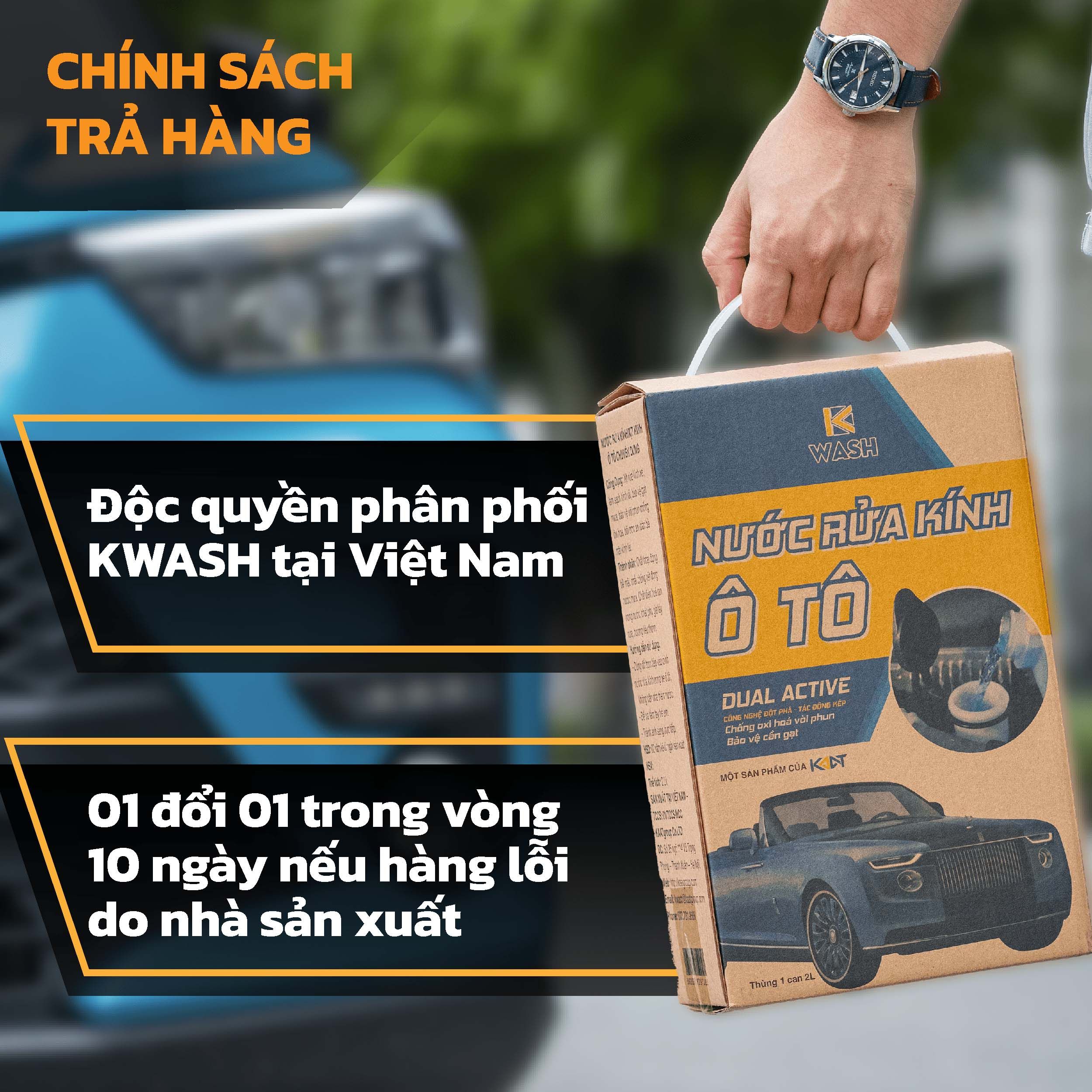 Nước rửa kính ô tô chuyên dụng KWASH 2L